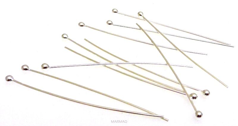 Szpilka z główką 4cm. - srebro 925