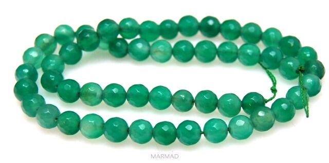 Agat fasetowany - kula 6mm - zielony