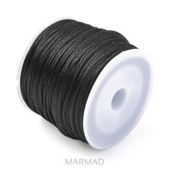 Sznurek nylonowy satynowy 1mm - czarny