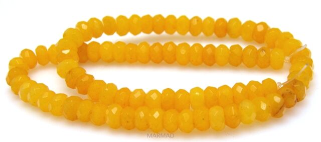 Jadeit fasetowany - oponka 8x4mm - żółty