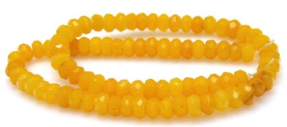 Jadeit fasetowany - oponka 8x4mm - żółty