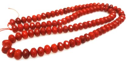 Koral czerwony fasetowany - oponka 6x3,5mm
