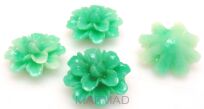 Koral z żywicą - kwiatek dalia 17mm - zielony