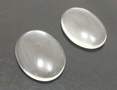 Kaboszon szklany przeźroczysty - owal 25x18mm
