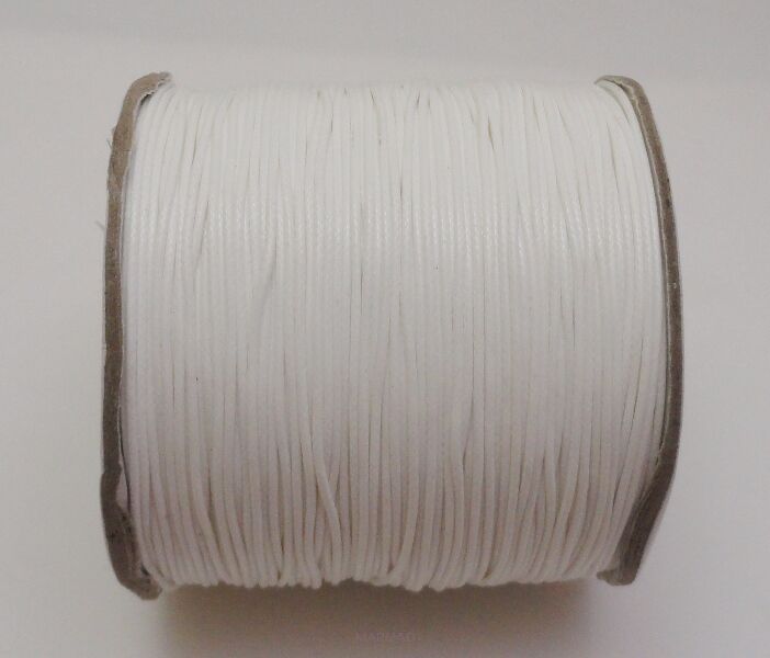 Sznurek jubilerski woskowany lakierowany - o średnicy 0,8mm - biały - topliwy