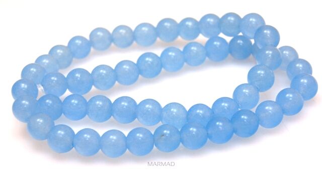 Jadeit - kula 8mm - akwamarynowy