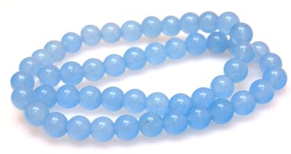Jadeit - kula 8mm - akwamarynowy- jasno niebieski