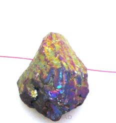 Kwarc pokryty tytanem multikolor - na wisior - 29x22x16mm