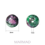 Zoisyt z rubinem -naturalny - kula 8mm - 2