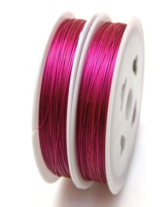 Linka jubilerska stalowa - średnica 0,45mm - różowa