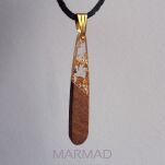 Zawieszka - drewno, żywica i złoto - 2