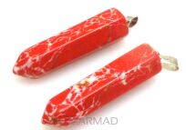 Zawieszka - jaspis cesarski grot czerwony 40x9mm