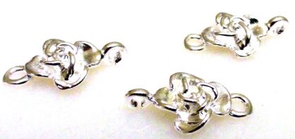 Ozdobny łącznik różyczka - 14x8mm - srebro 925