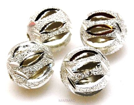 Kula diamentowa nacinana 12mm - posrebrzana