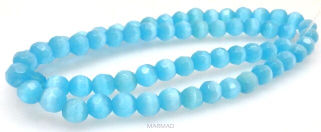 Uleksyt fasetowany - kula 6mm - błękitny