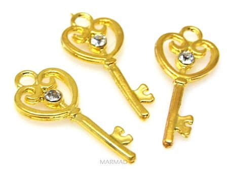 Kluczyk z cyrkonią crystal - do zawieszania 30x13mm