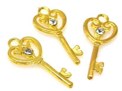 Kluczyk z cyrkonią crystal - do zawieszania 30x13mm