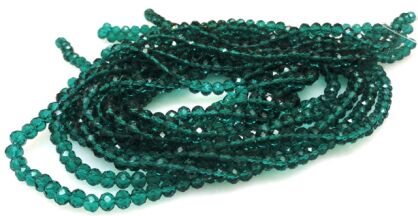 Kryształki fasetowane - oponki 4x3mm - szmaragdowe