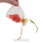 Woreczek ozdobny na biżuterię - 90x70mm- bordowy- organza - 4