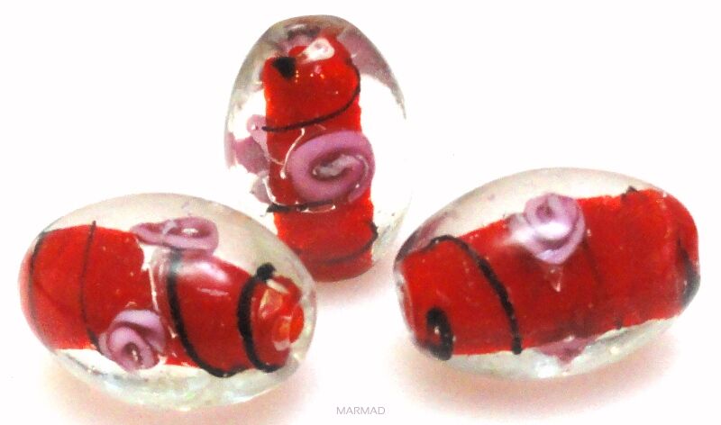 Szkło weneckie - oliwka 25x18mm