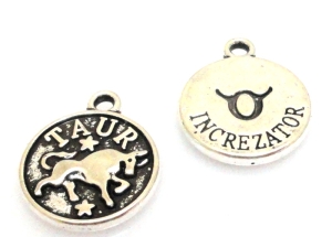 Zawieszka - znak zodiaku Byk - moneta 14x12mm