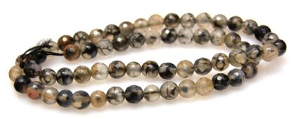 Agat szary fasetowany - kula 6mm