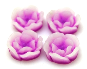 Kaboszon - różyczka różowo lila 12mm