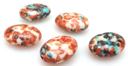 Howlit kwiatowy - owal 18x13mm