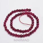 Jadeit Malezyjski fasetowany rubinowy - kula 6mm - 2