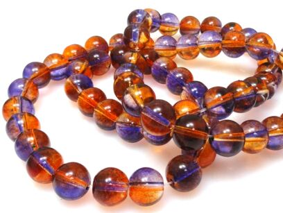 Kule szklane 10mm - fioletowo rude