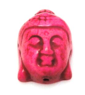 Howlit głowa Buddy 30x20mm - na wisior - różowy