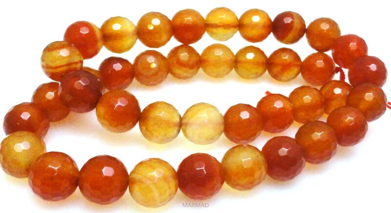 Karneol fasetowany - kula 10mm