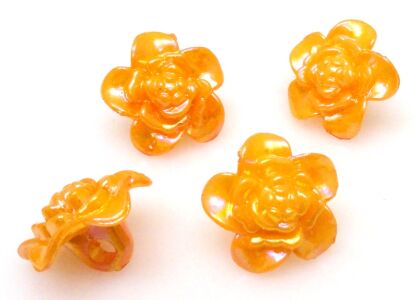 Guziki - kwiatek 17mm - żółto pomarańczowe