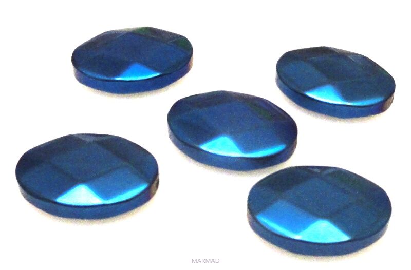 Hematyt fasetowany niebieski - owal 18x13mm