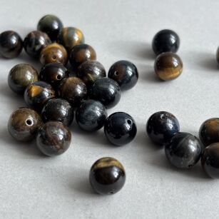 Tygrysie oko zielono- niebiesko - brązowe- kula 10mm