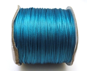 Sznurek jubilerski woskowany lakierowany - o średnicy 0,8mm - niebieski - topliwy