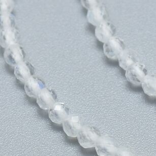 Kamień księżycowy fasetowany - kula 2,5-3mm