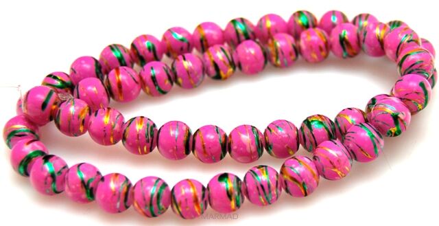 Szkło ozdobne - kula 8mm - różowe