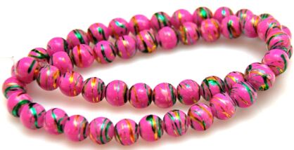 Szkło ozdobne - kula 8mm - różowe