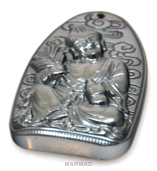 Hematyt - na wisior - uśmiechnięty Budda 45x30mm