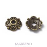 Czapeczka, miseczka, przekładka bali na korale kwiatek 8mm-antyczy brąz - 2