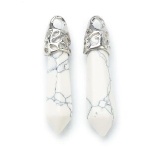 Zawieszka - howlit biały grot 35x8mm