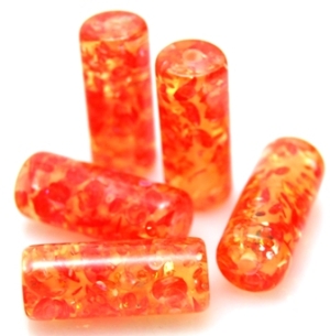 Akryl z żywicą - walec 23x10mm - czerwony