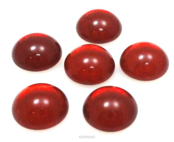 Kaboszon transparentny - moneta 10mm - rubin