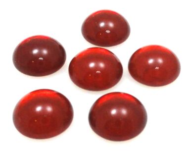 Kaboszon transparentny - moneta 10mm - rubin - Preciosa