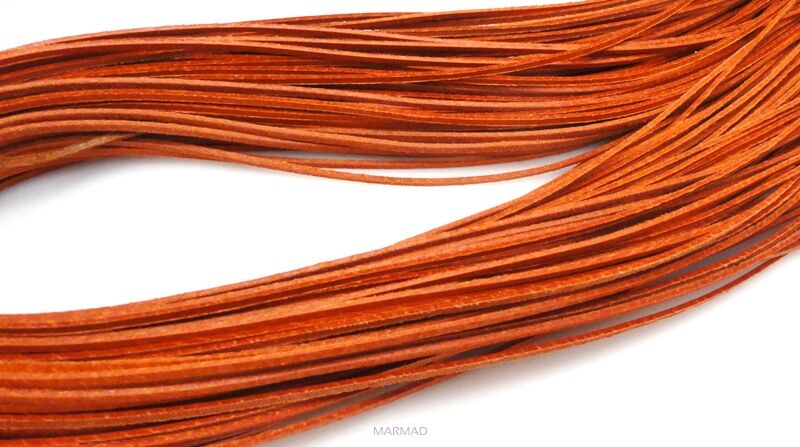 Rzemień pomarańczowy skórzany - grubość 1x1,5mm