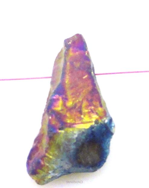 Kwarc pokryty tytanem multikolor - na wisior - 35x19x13mm