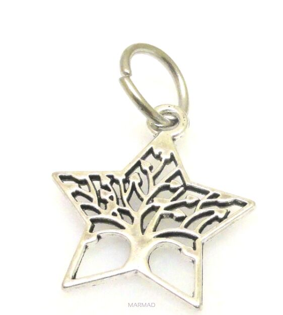 Zawieszka - drzewko szczęścia w gwiazdce 22x20mm