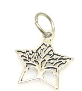 Zawieszka - drzewko szczęścia w gwiazdce 22x20mm