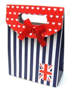 Torebka na prezent - paski i serduszka